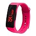 Verlike - Orologio da polso in silicone per bambini, display a LED con cinturino elettronico digitale sportivo, Rosso rosato