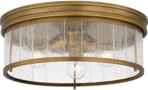 Quoizel Theodora 3-Light Weathered Brass Flush Mount