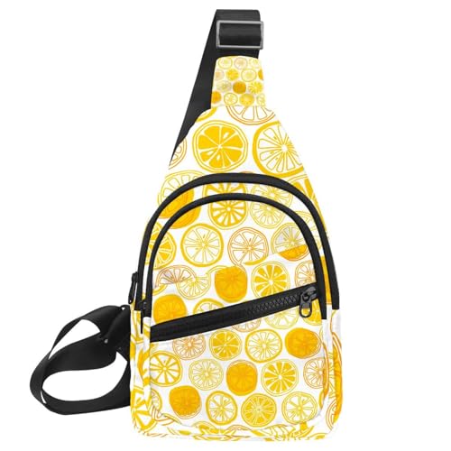 Sac de poitrine citron jaune homme petit sac bandoulière léger
