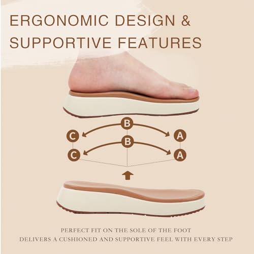 Womens Sandals Platform Double Strap Comfortable Slide for Summer Size 6-114