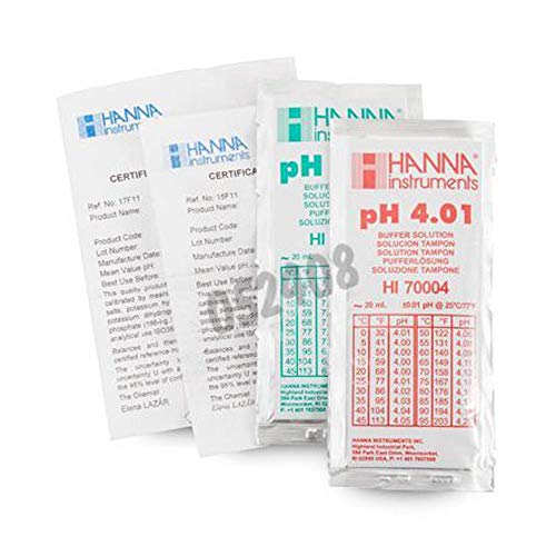 Hanna Instruments HI77400C Solución Bolsa, pH4.01 y 7.01, 20 ml, lote de 10