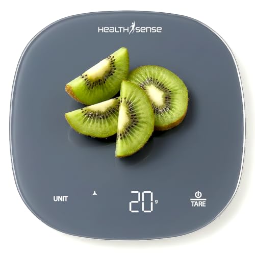 Image of HealthSense Weighing machine for food, Kitchen weight scale with 5kg Capacity, 1g Accuracy, LED Display, Touch Tare Function, Glass Surface, Overload Indicator, Auto-Off | 1 Year Warranty - Chef-Mate