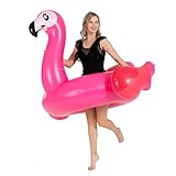  JOYIN Flotador hinchable para piscina con forma de flamenco, divertido, para fiestas de playa, juguetes de playa de verano, piscina para adultos y niños, con repisa para cabeza