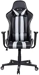 Cadeira Gamer Pelegrin em Couro Pu Reclinável Pel-3013 Preta e Cinza