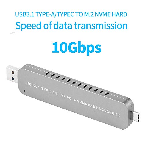 Adaptador JMT LM906 USB3.1 Type-A+C a M.2 NVMe SSD miniatura 5