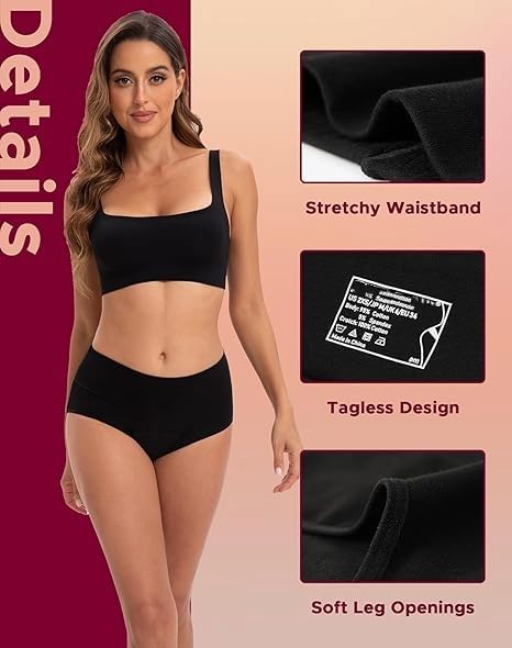 Image of DIVING DEEP High Waist Period Panty for Women| Leakproof Menstrual Underwear for Girls | Breathable Ultra-Soft Cotton Panties | Heavy Flow Protection Multi-Layer Reusable 2 Years (Pack of 3)