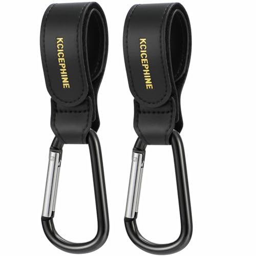 Kcicephine - 2PCS Universal Baby Stroller Hooks Clips for Hanging Bags and Shopping, Stroller Caddy Clips,Convenient Stroller Wheelchair Accessories, Baby Travel Essentials, New Mom Essentials（Black） - -10%