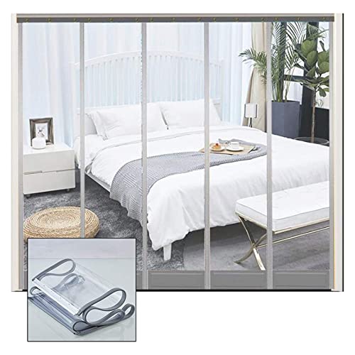 Cortina para Puerta Tiras PVC Cortina de Puerta con Tiras de plástico PVC Transparente, Impermeable, autocebante, de 3,0 mm, magnética, para Porche y Garaje, 72 tamaños