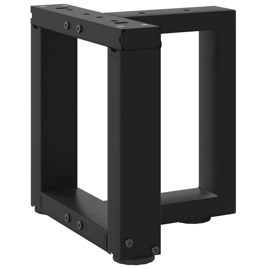 Nogi stolika kawowego w kształcie litery T ze stali malowanej proszkowo, czarne, 30 x 25 x (30-31) cm, 2 sztuki z regulowanymi nóżkami poziomującymi, stabilna podstawa meblowa, łatwy montaż