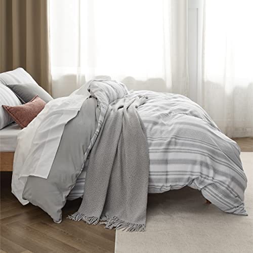 Bedsure US000166GQU Duvet Cover Queen Size - Reversible Striped Duvet Cover Set thumb #5