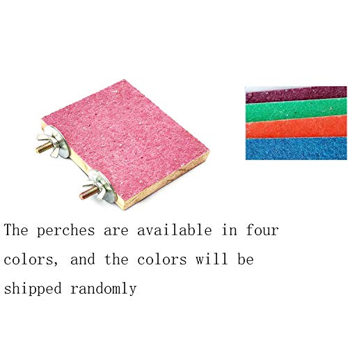 WANBAO 3 Pcs Bird Stand Platform, Wood Playground Paw Grinding Clean, for Pet Parrot, Rat Mouse Cage Accessories Exercise Toys, Random Color
