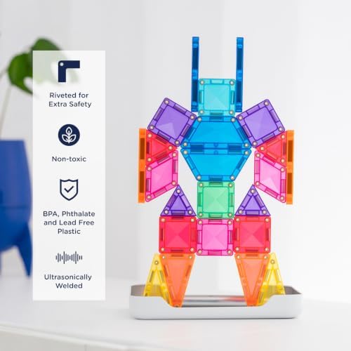 CONNETIX Magnetic Tiles Travel Mini Pack, 32 Pieces - 2