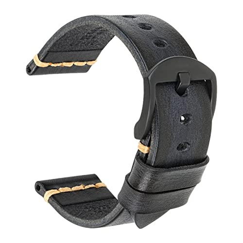Bracelet montre cuir véritable SAAWEE Maikes 20mm 22mm 24mm Galaxy Watch