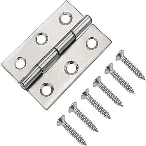 Image of 2 Inch Stainless Steel Hinges for Wood Box Crafts, 20 Pack