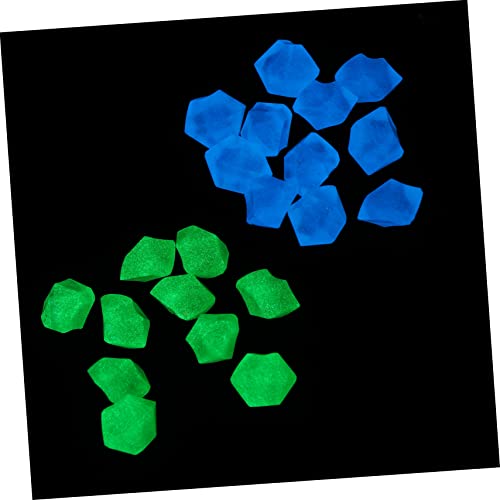 Abaodam 300PCS Glowing Resin Pebbles for Fish Tank Landscape Decor Beautiful Aquarium Stones Durable Decorative Rocks for Aquatic Environment