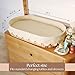 Premium Baby Changing Basket – Handwoven Wicker Basket for Baby – Waterproof Pad + Linen Cover – Scalloped Changing Basket for Baby Dresser - Moses Basket Bassinet -