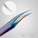 FEITA Diamond Grip Eyelash Extensions Tweezer Lash Precision Tweezers, Japanese Steel Dolphin-shaped Tip, False Lashes Application Tools, Multi-color 1Pc