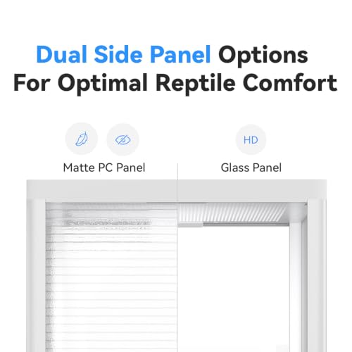 Image of Reptile Glass Terrarium 7.9 inchx7.9 inchx11.8 inch 3.2 Gallon Knock-Down | Dual-Locking Security | Mesh Ventilation | Durable Aluminum Frame | Modern Design