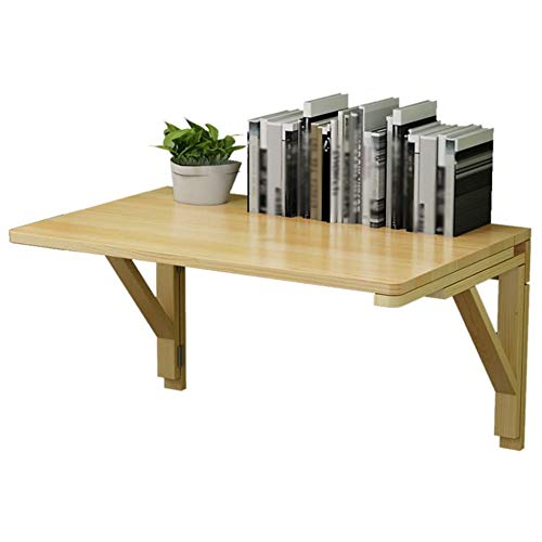 Mesa plegable de pared en madera maciza para ordenador y estudio
