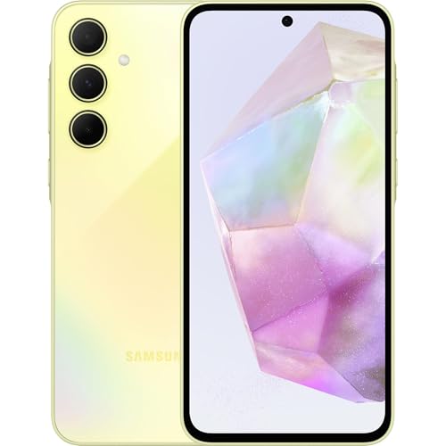 Samsung Galaxy A35 5G jaune lime pour créer du contenu en voyage