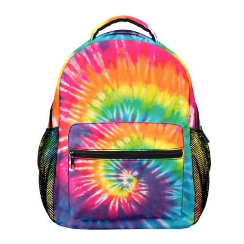 M YESCUSTOM Tie Dye Backpack Colorful Primary School Bookbags, Daypack Lightweight Book Bags Boys Girls Kids Gifts