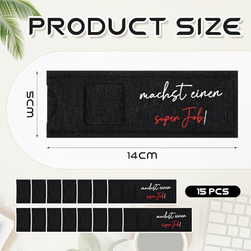 Namalu 15 Stück Mitarbeiter Geschenk du Machst Einen Super Job Schokoriegel Hülle Kompatibel mit Duplo Schokolade Filz Verpackung Danke Team Geschenk für Kollegen, ohne Schokolade(Schwarz)
