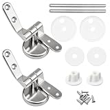 Cerniere Copriwater Universali Acciaio Inox HM con Viti e Guarnizioni, Kit Fissaggio Sedile WC Rotondo MDF Legno Resina, Ricambio Tavoletta WC