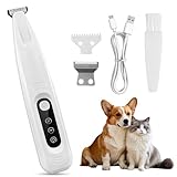 Haustierhaarschneider mit LED-Licht,PawTrim Pro Leise,Mit Ersatzklinge,Kabellos Haustier Rasierer Mit USB,Wiederaufladbar Pfotentrimmer,Wasserdichter,für Reparatur Hund, Katze, Füße, Ohren, Gesicht
