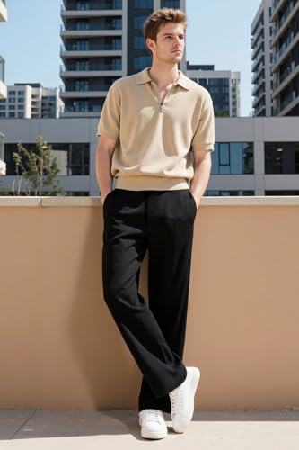 Heyfanee Mens Corduroy Casual Pants Relaxed Fit Trousers for Men with Belt Loops4