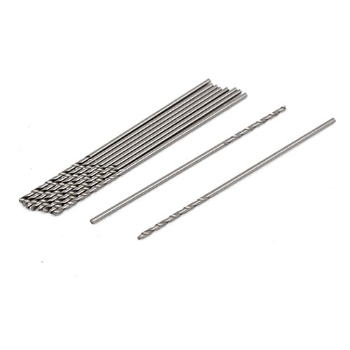 Sourcingmap 0.6mm Drilling Diameter 30mm Length HSS Straight Shank Twist Drill Bit 10pcs, 0.6mmx30mm