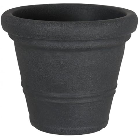 Milano Planter Round, Plastic, Charcoal Cover