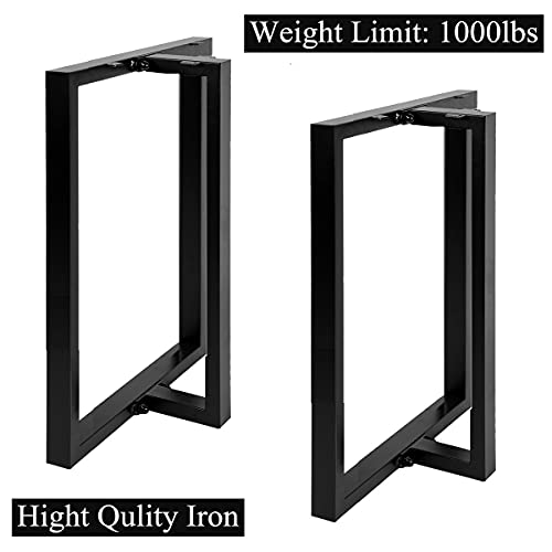 Image of HOMEKAYT Metal T-Shape Desk Legs 28 inchx 24 inch Heavy Duty, 2 Pcs - Black