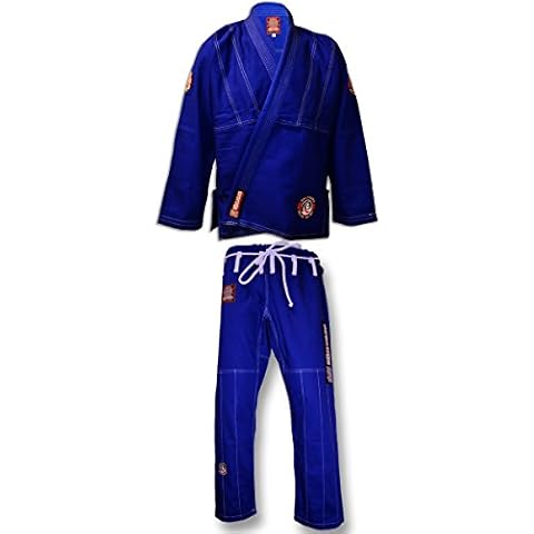ROLL HARD BRAND Brazilian Jiu Jitsu Kimonos - Blue (A7) Cover