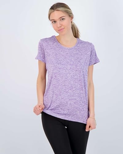 Image of Real Essentials 5 Pack: Women's Dry Fit Tech Stretch Short-Sleeve Crew Neck Athletic T-Shirt Available in Plus Size Set Medium