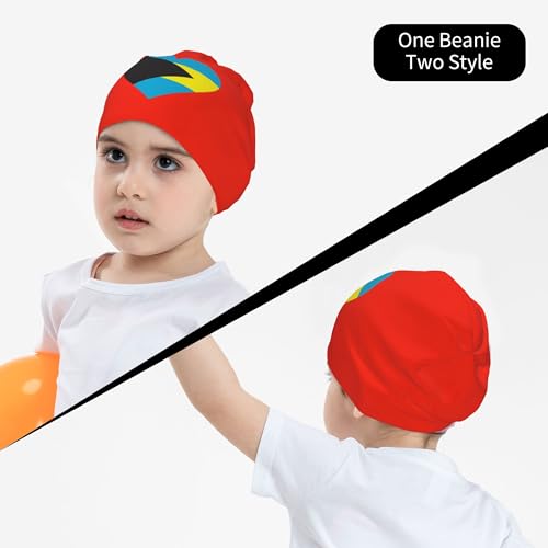 Love Bahamas Flag Children Hip Hop Knitted Hat Kids Elastic Leisure Knit Cap Warm Sleep Beanies Black4