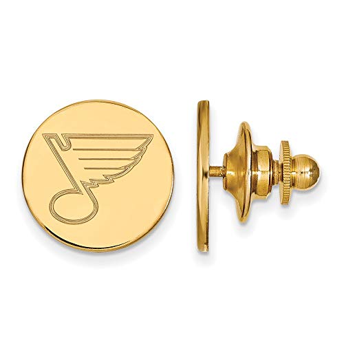LogoArt Sterling Silver 14k Yellow Gold Plated NHL St. Louis Blues Lapel or Tie Pin