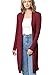 Made by Johnny MBJ WSK1048 Womens Solid Long Sleeve Open Front Long Cardigan XXL Wine