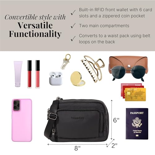 Image of Baggallini Triple Zip with Front Wallet /Trifecta RFID Wallet Crossbody