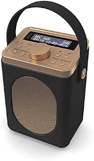 Portable DAB+ Radio with Bluetooth | 15 Hour Battery Playback and Mains Powered | Dual Alarm & Snooze Function| 20+ Presets, LED Display, FM, Headphone Jack | MAJORITY Little Shelford (Black)