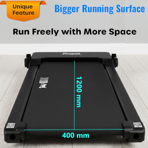 Image of Propel HT 101i Extra Wide Foldable Treadmill - 4HP Peak Motor, 120 kg Max Weight, 12 km /h Speed, 2- Level Manual Incline, Bluetooth Enabled Speakers, Anti-Skid Belt, Easy Assembly