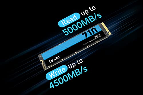 Image of Lexar NM710 1TB SSD, M.2 2280 PCIe Gen4x4 NVMe Internal SSD, Up to 5000MB /s Read, 4500MB /s Write, Internal Solid State Drive for PC, Laptop, and Gamers (LNM710X001T-RNNNG)