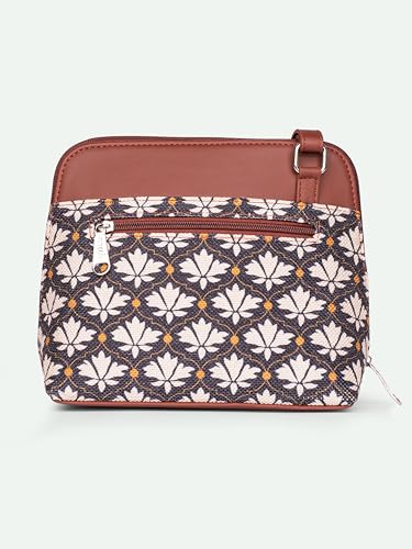 Image of ZOUK Printed Vegan Leather Out Of Office Sling Bag With Adjustable Strap For Women's Girls