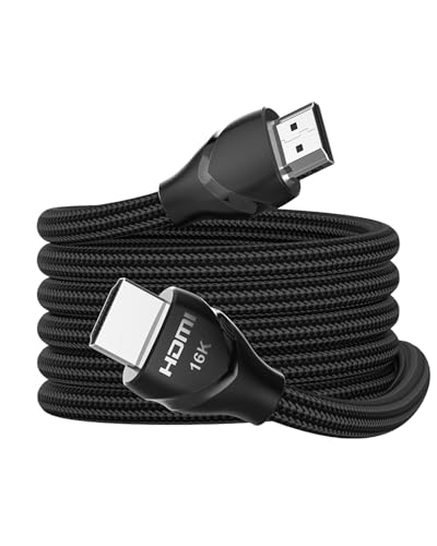 16K 10K 8K HDMI 2.2 Cable 3.3ft 96Gbps Ultra High Speed HDMI Cord Braided 16K@60Hz 8K@120Hz 4K@240Hz Dynamic HDR eARC HDCP 2.2&2.3 3D for TV/Laptop/Monitor/PS5/Xbox/Projector/Entertainment