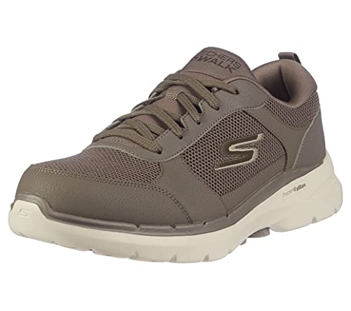 Image of Skechers Men's Gowalk 6-Lace-up Athletic Performance Walking Tennis Shoe Sneaker, Khaki, 10.5