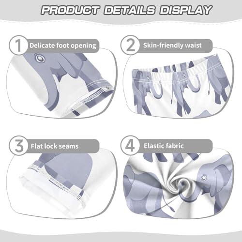 Bolaz Toddler Girls Leggings Printed Yoga Pants Leggings Running Grey Elephants for Kids3