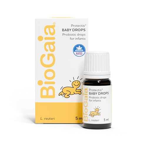 BioGaia Protectis Baby Drops, 100 Million Live Lactobacillus Reuteri, Dairy-Free Probiotic Supplement for Newborns, Babies and Infants for Digestive Support, Helps Relieve Tummy Gas and Discomfort.