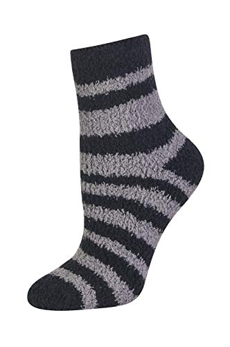 Image of Stanzino 6 PAIRS WOMEN COZY FUZZY NON SKID STRIPES SUPER SOFT WINTER SLIPPER SOCKS 9-11