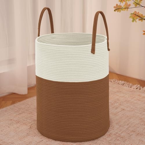 Large Woven Laundry Basket Hamper, 100L Cotton Rope Storage Bin