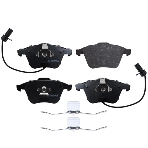 Image of Detroit Axle - Front & Rear Brake Pads for 2005-2009 Audi A4, A4 Quattro | 2005-2011 A6, A6 Quattro, Ceramic Brake Pads w /Hardware 2006 2007 2008 2010 Front & Rear Replacement