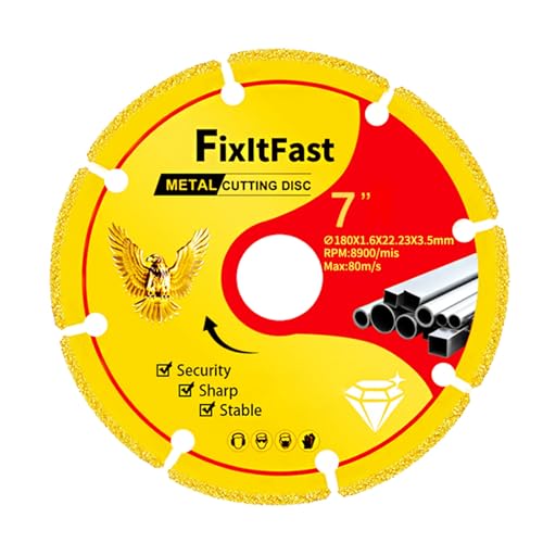 FIXLTFAST 7" Diamond Cutting Wheel Metal Cut Off Disc for Angle Grinder